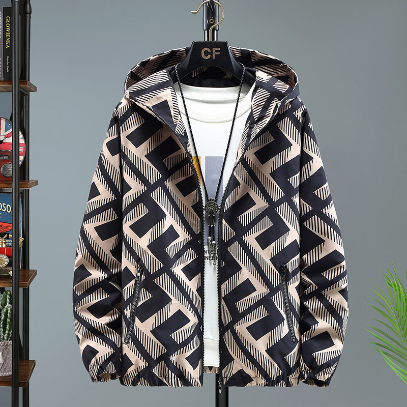 春秋季装薄款夹克2024新款男装潮流学生外套运动连帽上衣韩版衣服