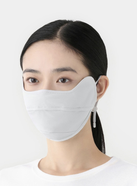 无印良品MUJI凉感口罩防晒防紫外线面罩户外3D立体全脸遮挡透气