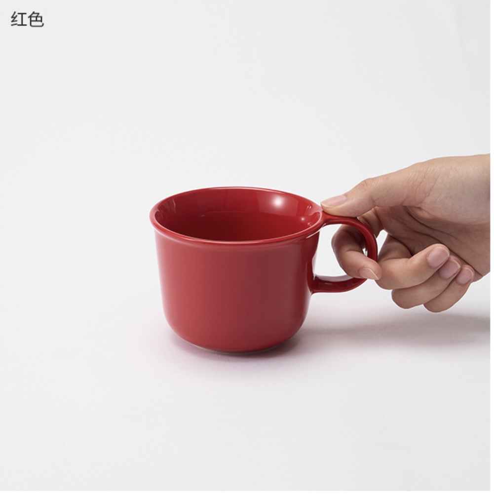 无印良品MUJI炻瓷马克杯家用水杯办公室咖啡杯子陶瓷杯盖新年礼物