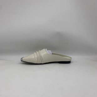 2026新款35码真皮包头半拖鞋女外穿时尚百搭舒适柔软方头平底半拖