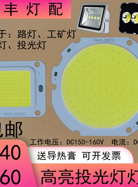 LED投光灯灯芯50W路灯射灯4640芯片7874灯板7660光源防水驱动配件