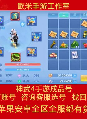 神武4账号手游端游官方新区高级坐骑全职业飞升出售无绑定成品号