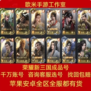 荣耀新三国成品账号手游主流阵容满星法骑全英雄全技能图鉴超核号