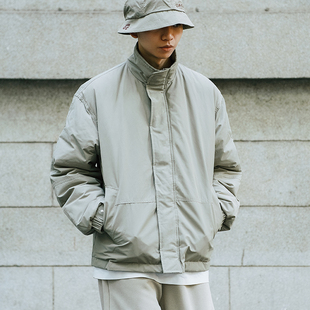 DICEOFF 90白鸭绒羽绒服2024冬季简约宽松保暖美式复古立领外套男