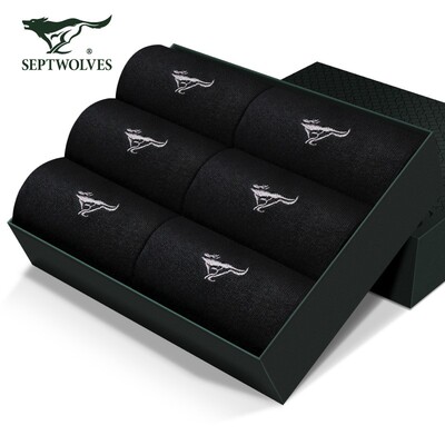 七匹狼男士中筒袜纯棉抗菌防臭