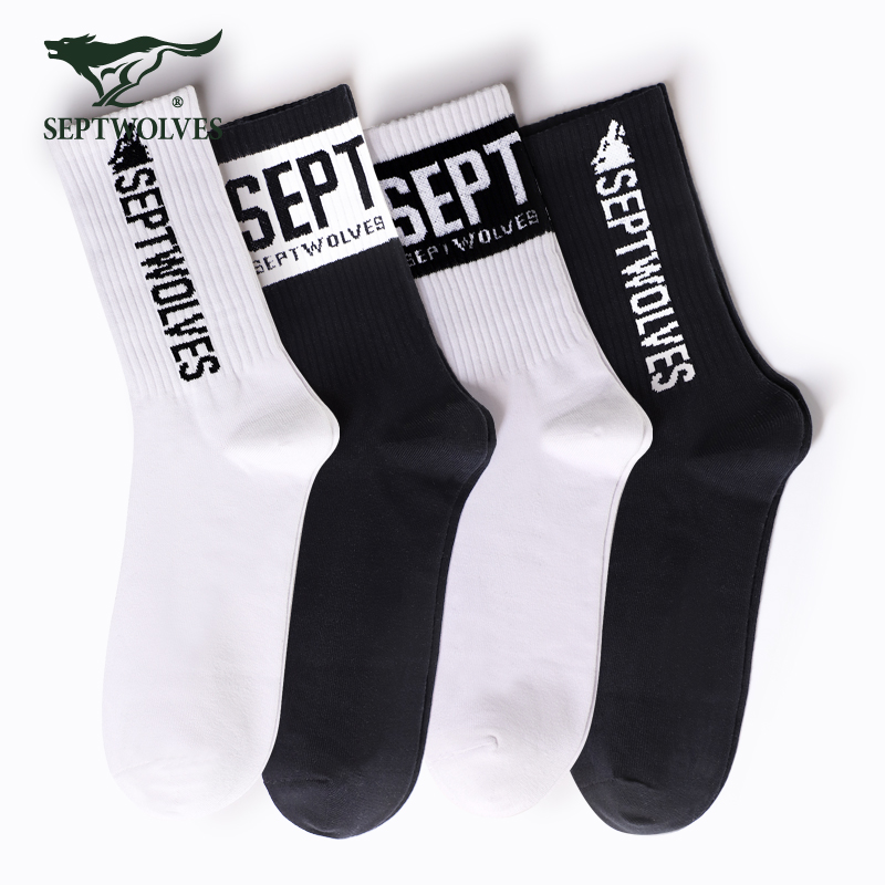 全棉ins潮流风吸湿排汗长筒袜子