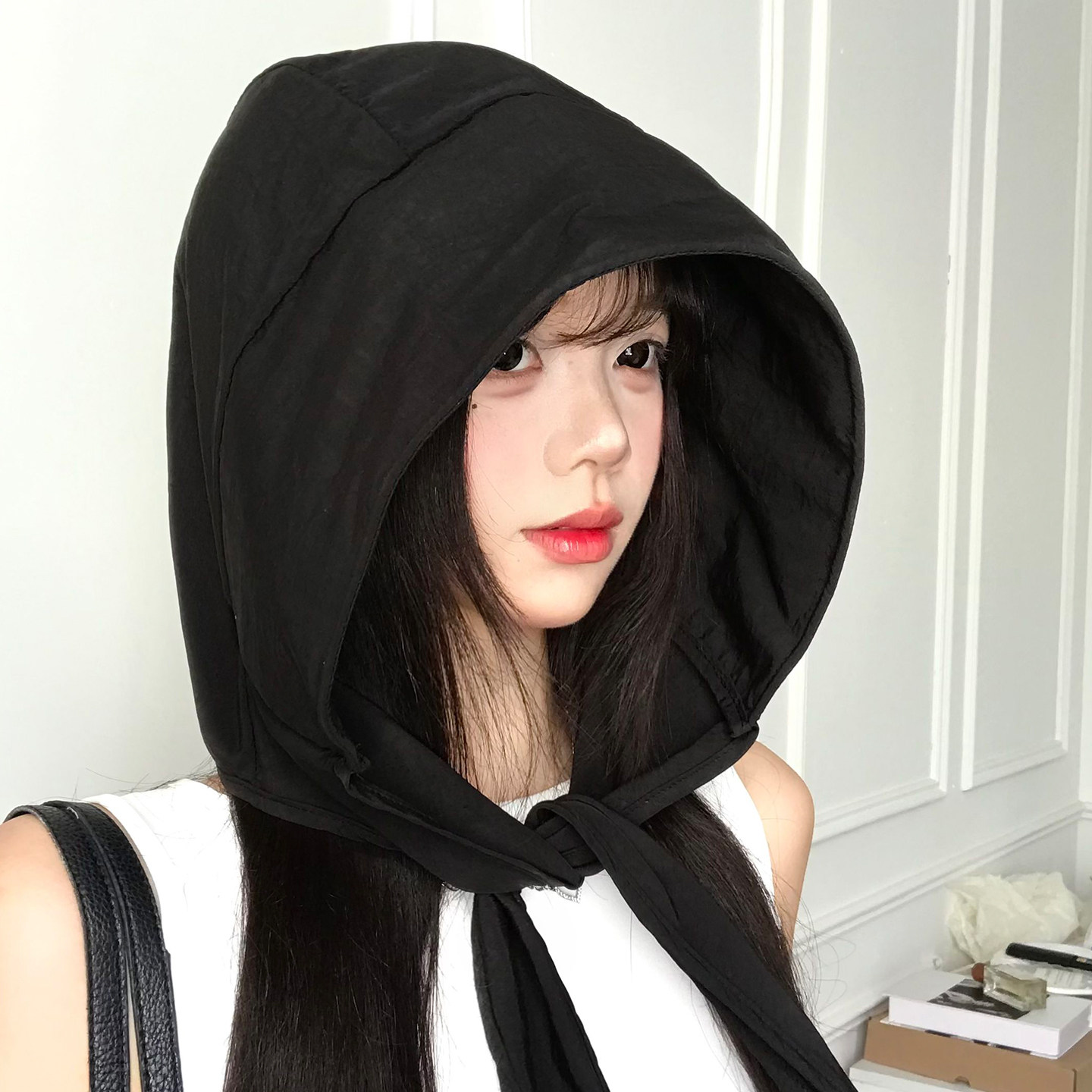 大帽檐系带速干防晒遮阳帽女夏季图片