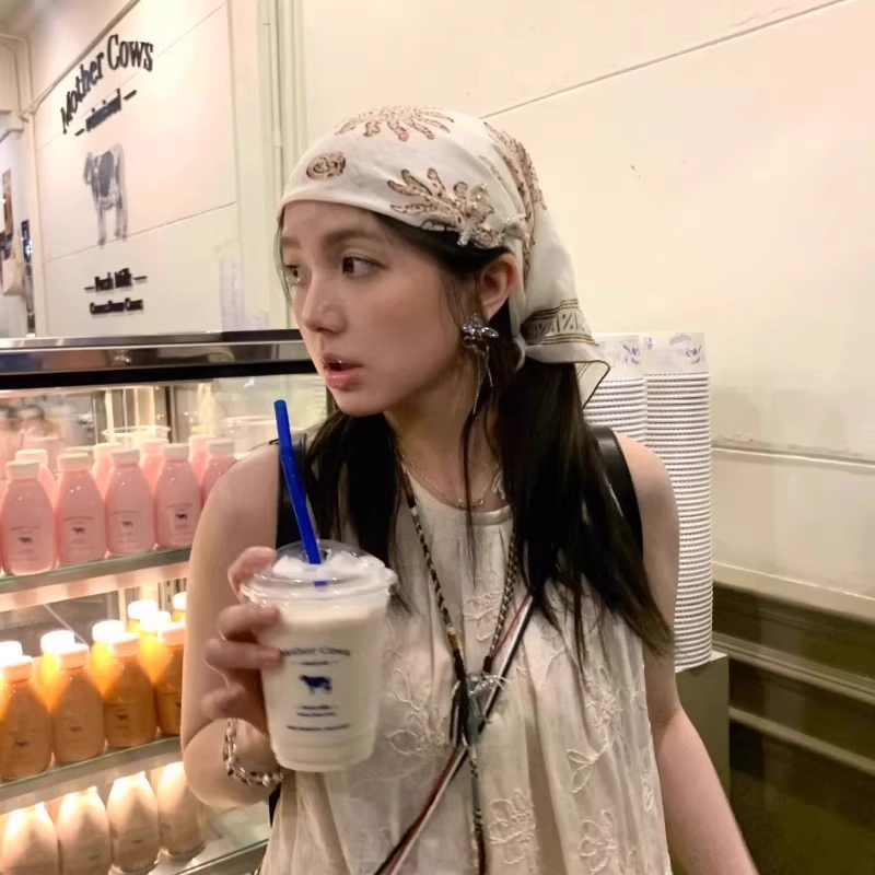 太阳花头巾街头y2k千禧辣妹方巾