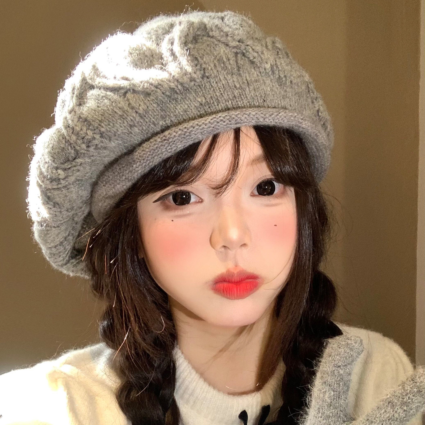 含羊毛针织贝雷帽女秋冬季韩版大头围显脸小保暖文艺百搭画家帽子,服饰配件/皮带/帽子/围巾,帽子,淘宝优惠券,粉丝福利购,淘宝优惠卷