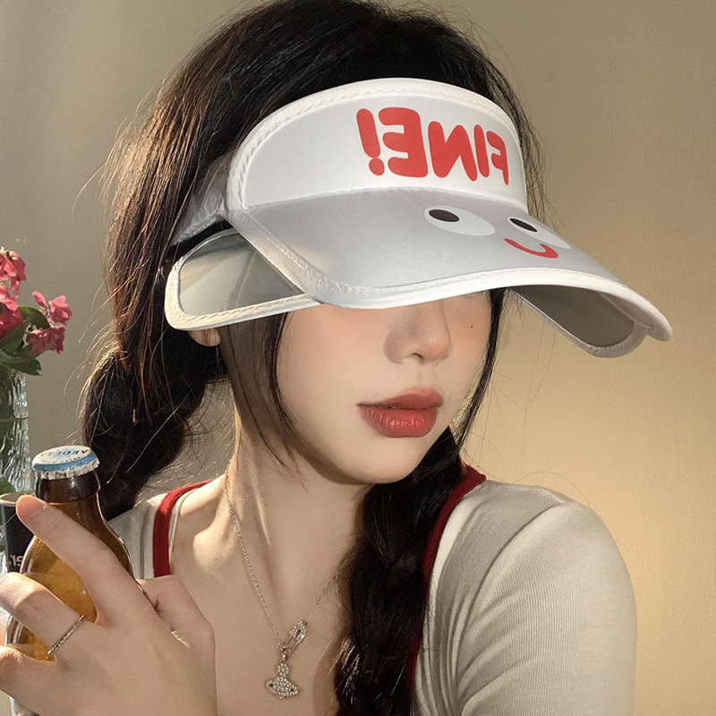 可爱卡通空顶防晒帽大帽檐遮阳