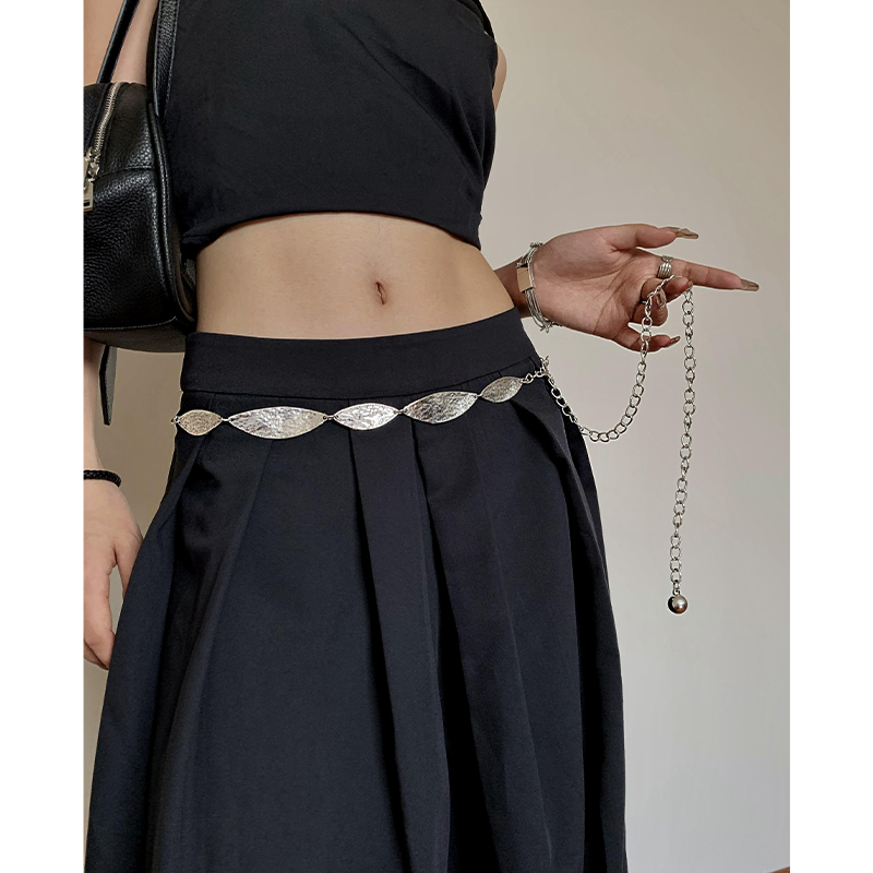 银色金属腰链女复古百搭ins波西米亚风腰带小众高级感装饰配裙子