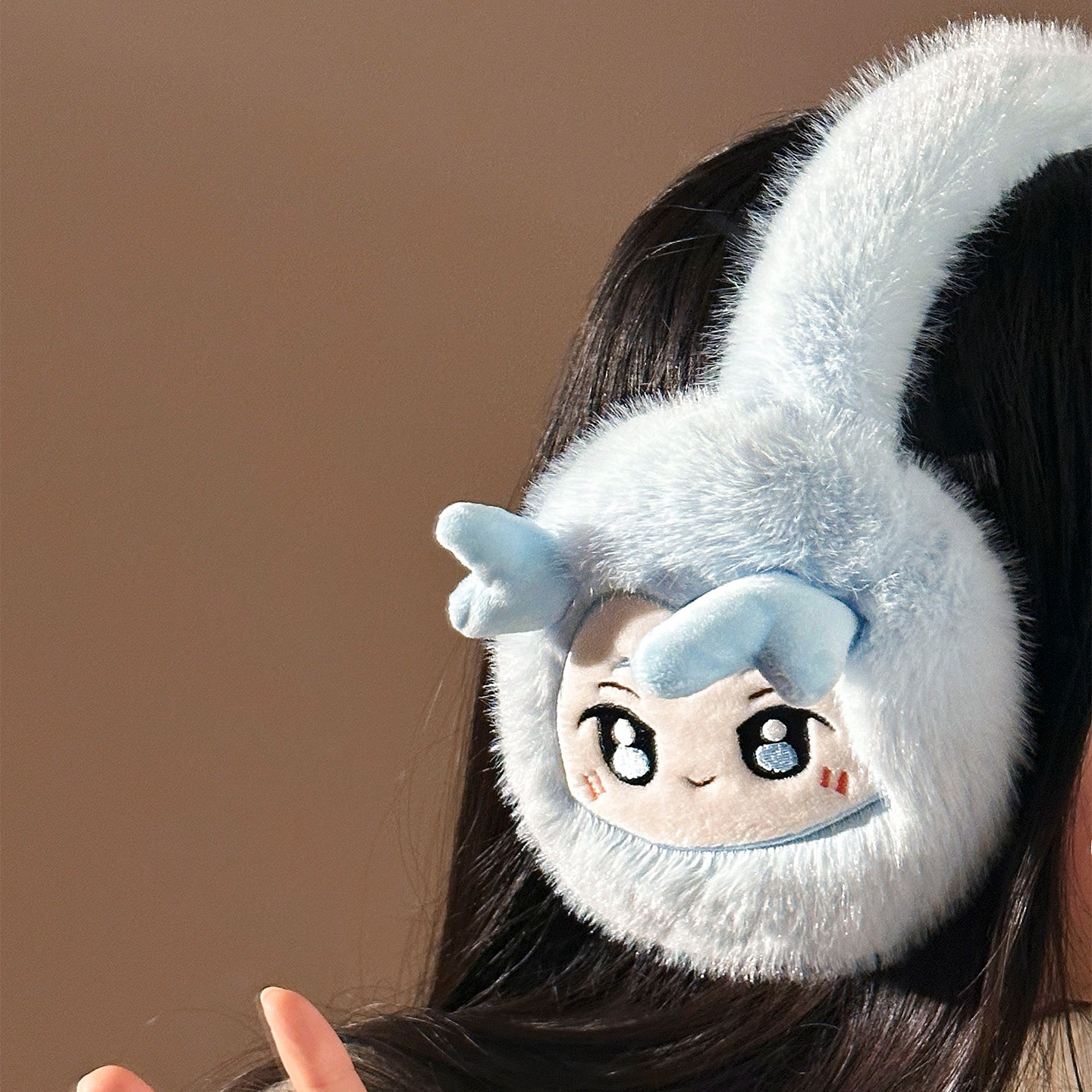 可爱敖丙毛绒耳罩女秋冬季户外