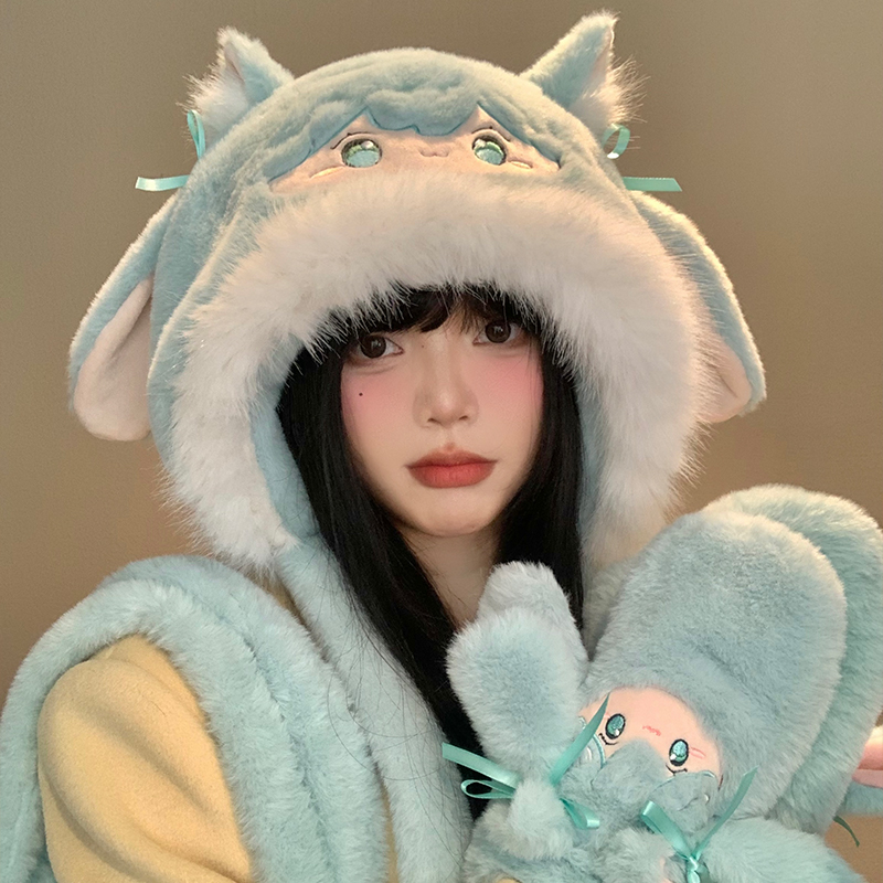 卡通可爱毛绒帽女冬季护耳雷锋帽