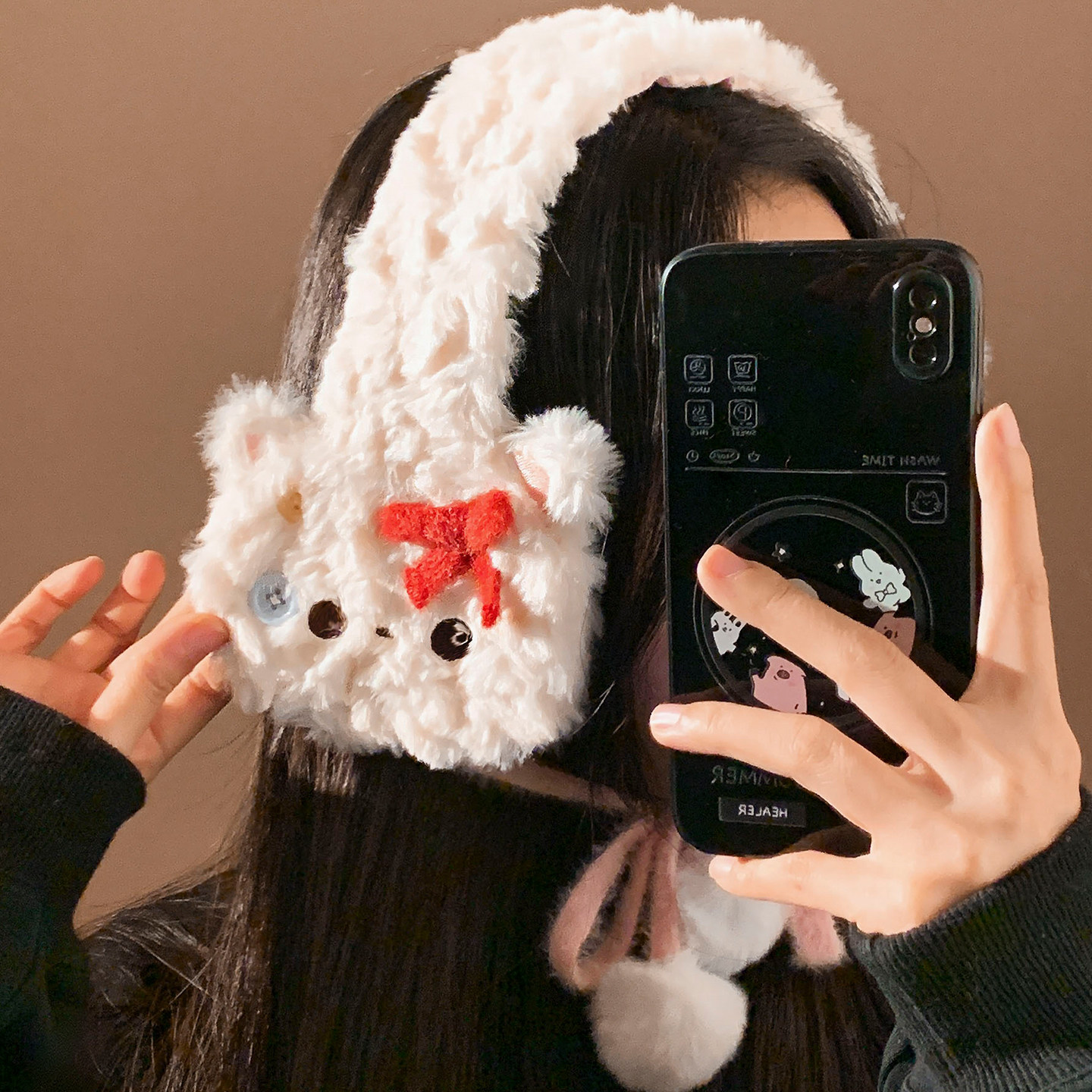 可爱蝴蝶结猫咪毛绒针织耳罩女冬季骑行保暖防寒冻耳暖耳套耳捂子,服饰配件/皮带/帽子/围巾,耳套,淘宝优惠券,粉丝福利购,淘宝优惠卷