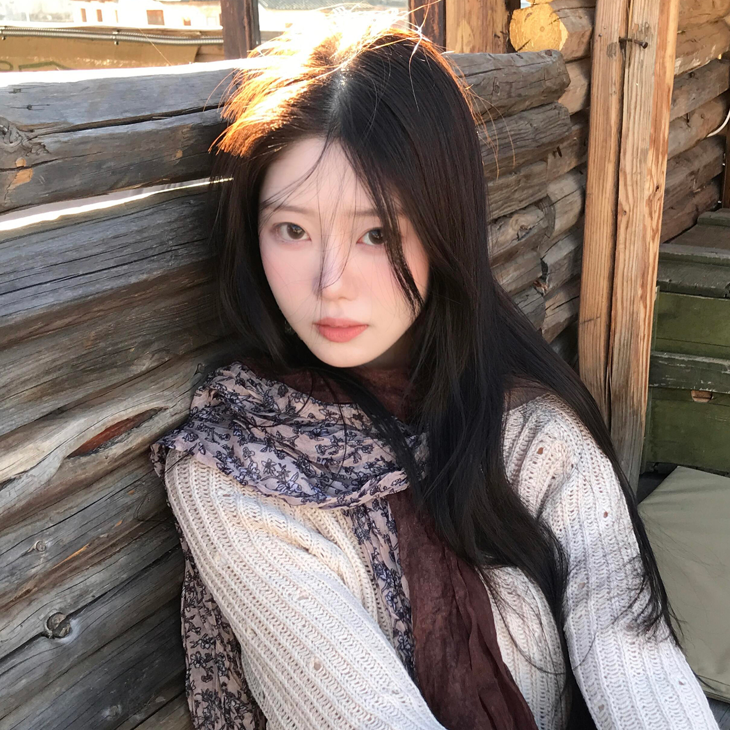 碎花褶皱披肩外搭女民族风川西旅游复古文艺薄款丝巾百搭长条围巾