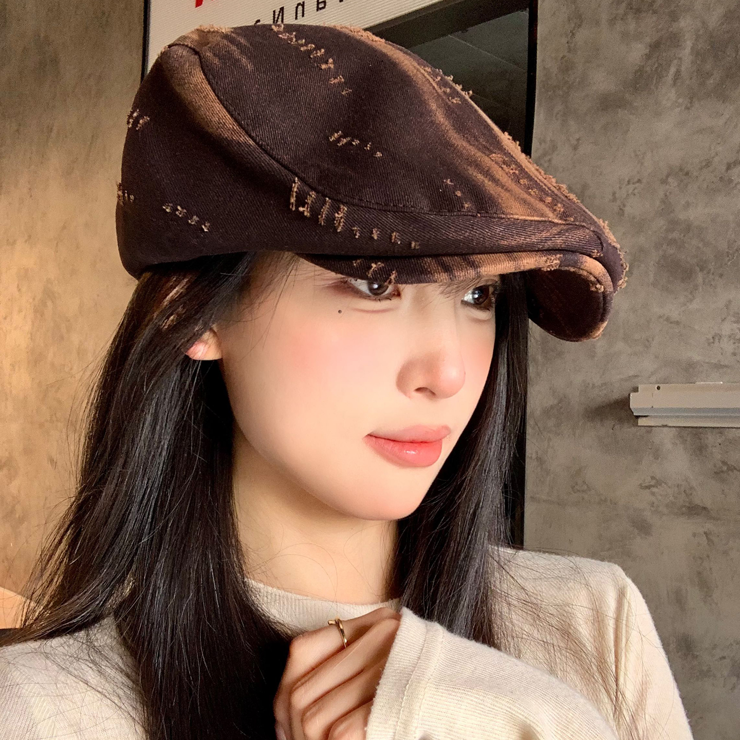 废土风前进帽女日系百搭显脸小