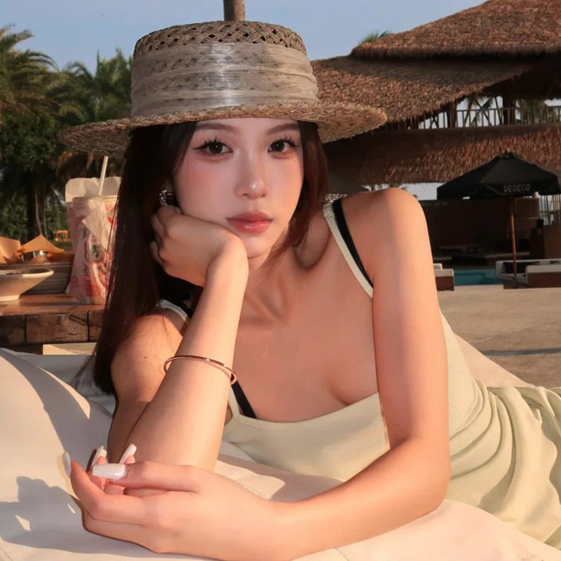 老钱风镂空平顶草帽女夏季海边沙滩度假遮阳防晒咸法式草编礼帽子,服饰配件/皮带/帽子/围巾,帽子,淘宝优惠券,粉丝福利购,淘宝优惠卷