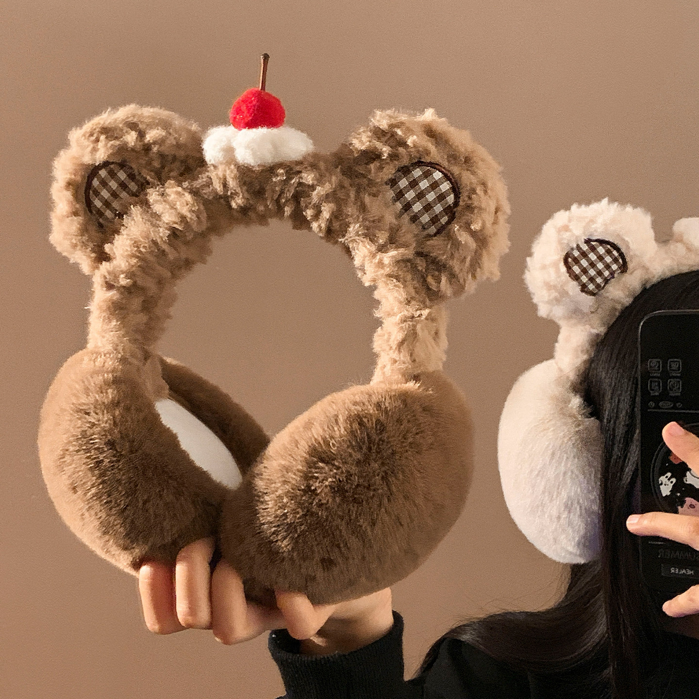 可爱蛋糕小熊耳朵毛绒耳罩女冬季骑车保暖防寒耳套耳包耳暖耳捂子,服饰配件/皮带/帽子/围巾,耳套,淘宝优惠券,粉丝福利购,淘宝优惠卷