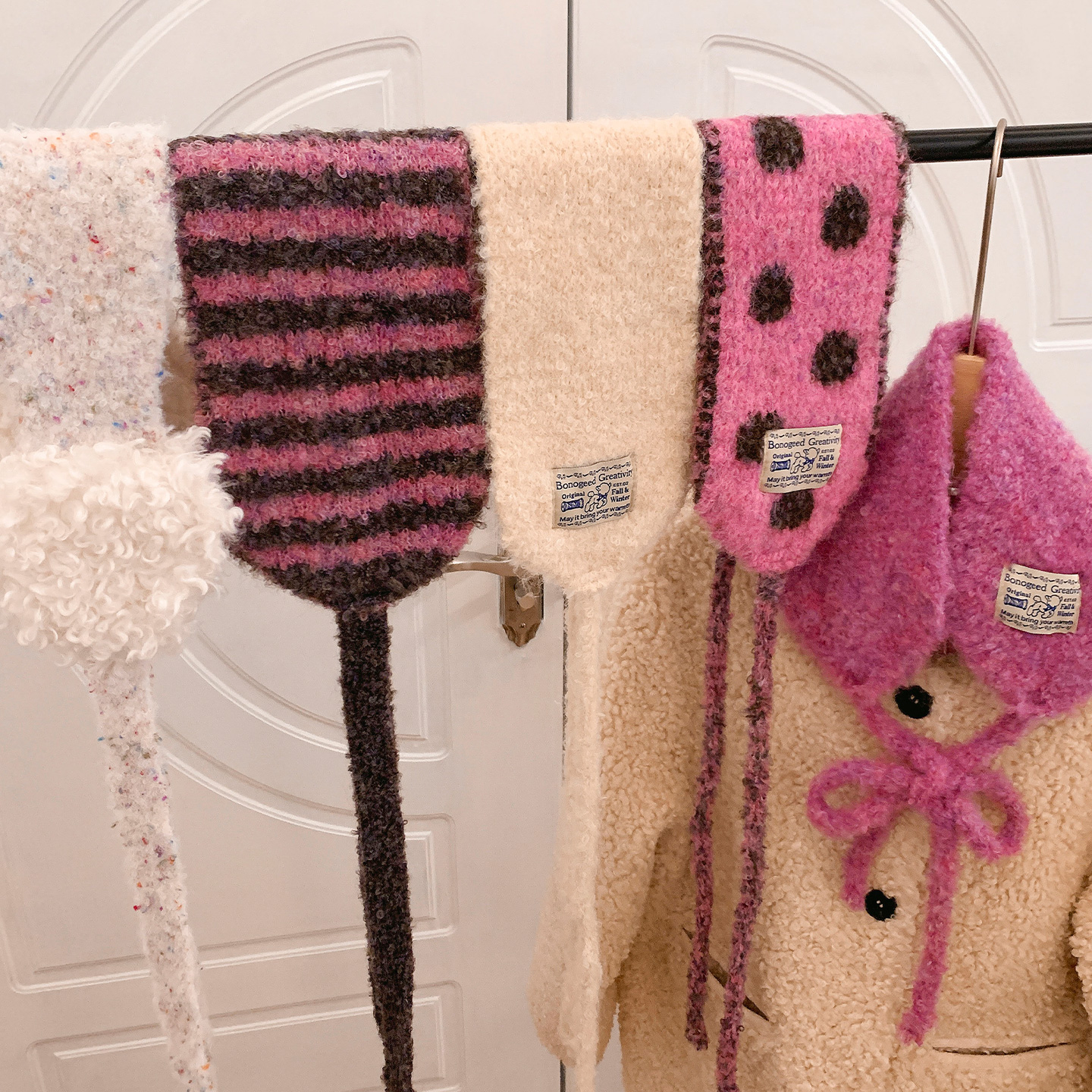 绑带针织毛线耳罩女冬季韩系护耳头巾骑行防寒保暖耳套耳暖耳捂子