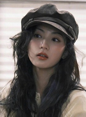 棕咖色麂皮绒贝雷帽女款2025新款
