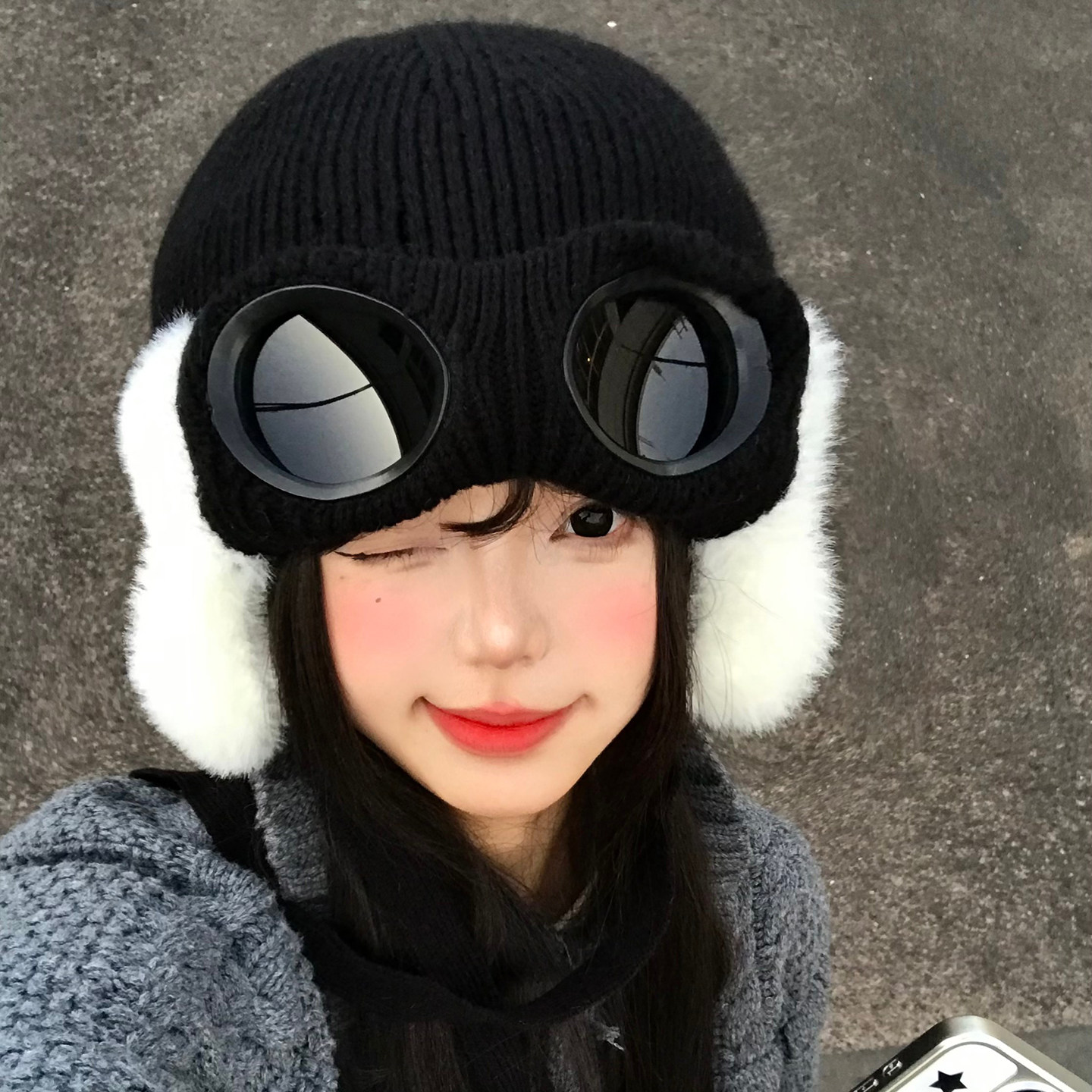 护目镜飞行帽子女秋冬季户外骑行防风针织毛线护耳帽保暖雷锋帽子,服饰配件/皮带/帽子/围巾,帽子,淘宝优惠券,粉丝福利购,淘宝优惠卷