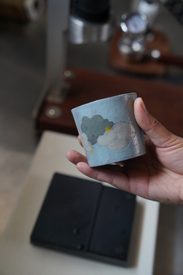 粉引云朵杯 240ml 手握杯拉花杯咖啡杯陶瓷