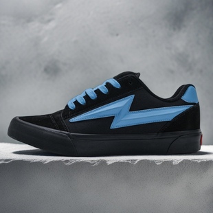 复仇风暴闪电休闲复古板鞋赛博朋克蓝黑色男女skool美式面包鞋潮