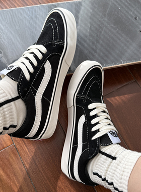 sk8 low低帮帆布鞋余文乐同款黑白经典滑板鞋男女休闲鞋复古街头