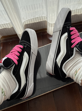 面包鞋knu skool经典黑白色火龙果滑板鞋男复古运动鞋女