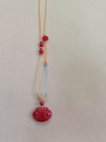 天然原矿朱砂吊坠项链饰品高含量紫金砂毛衣链