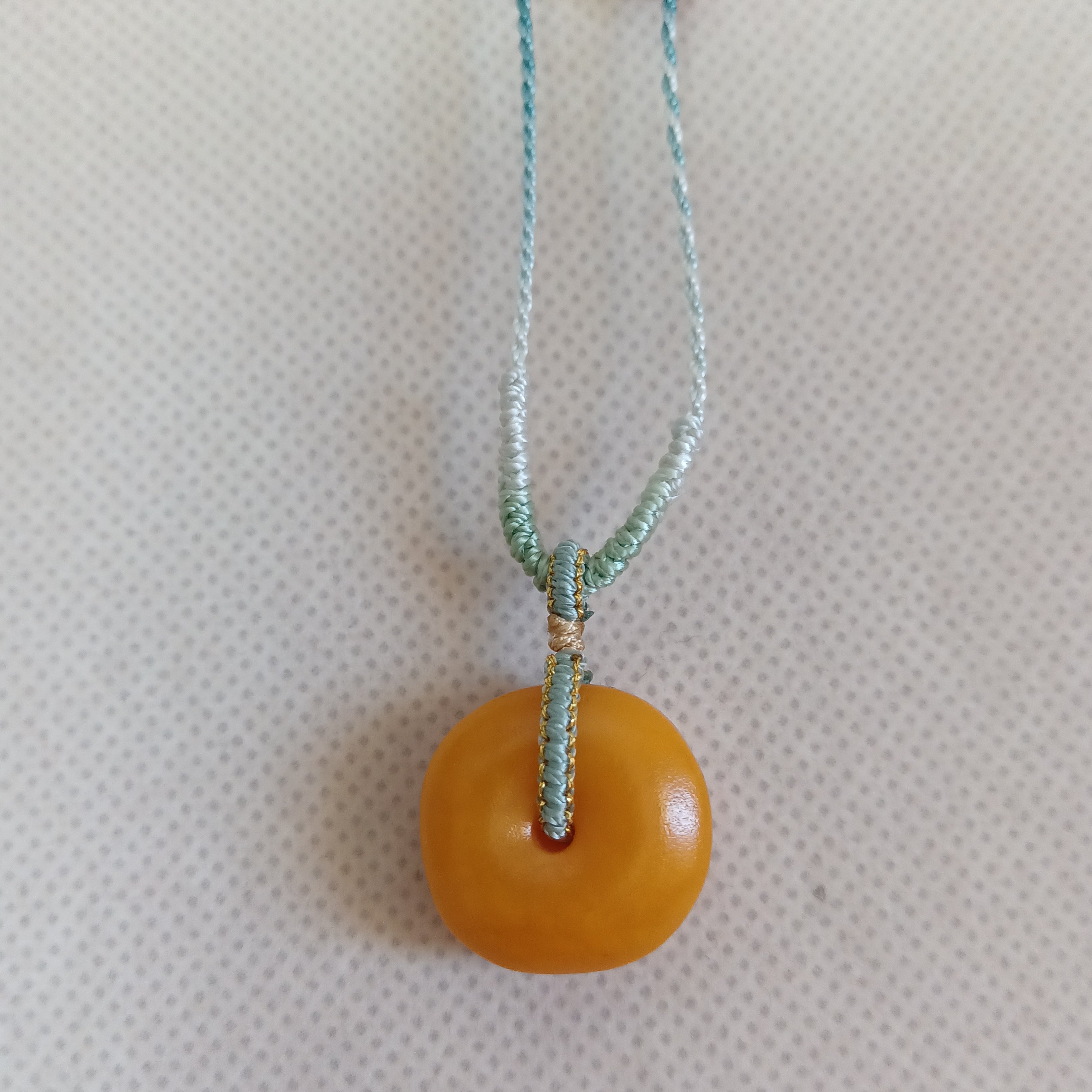 天然蜜蜡平安扣吊坠项链女款圆扣挂件