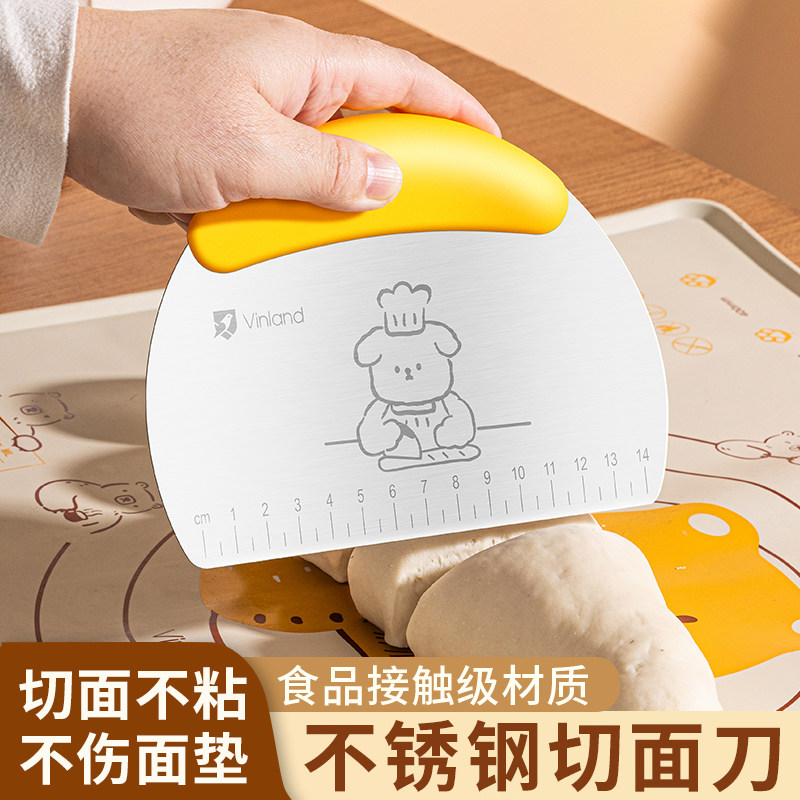 英国不锈钢切面刀烘焙专用硅胶切刀刮板食品级刮面板厨房家用刮刀