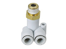 外螺纹偏三通  气动管 接头 SMC型 白色塑料接头  KQ2LU06-01