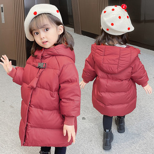 三防儿童羽绒服女童宝宝2025新款中长款小童女宝加厚羽绒洋气冬装
