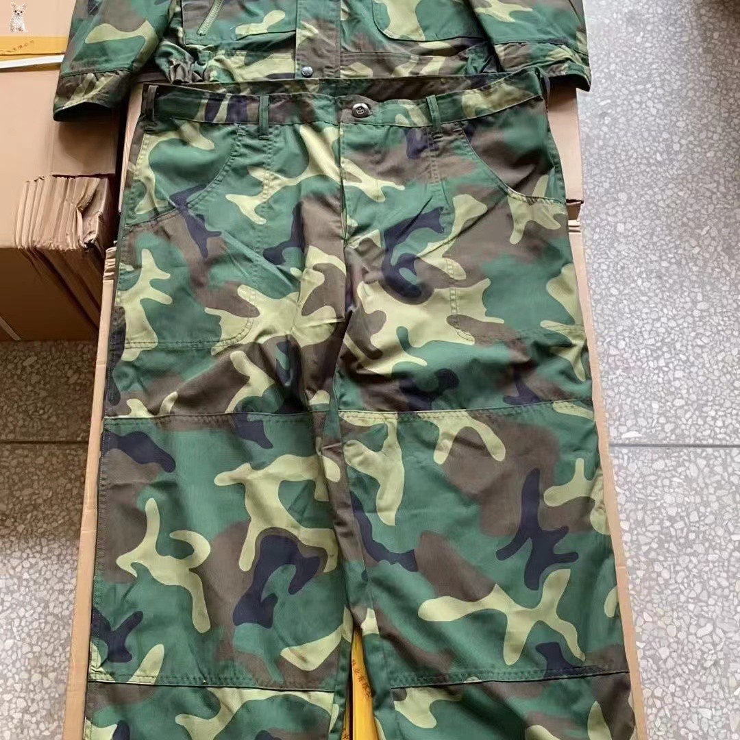 87老式迷彩服套装工作服军人大花双层带屁兜八七老款劳保服四季款