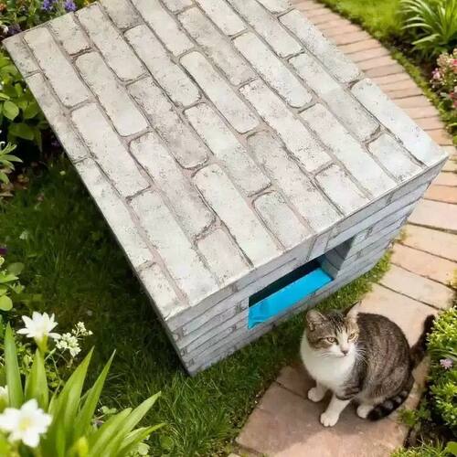 户外流浪猫窝一室高密挤塑板隔热防雨水兔子窝防晒适合2-3只猫