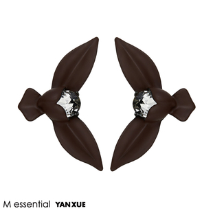 YANXUE Messential联名款 春兰系列花朵造型简约镶钻耳饰耳夹