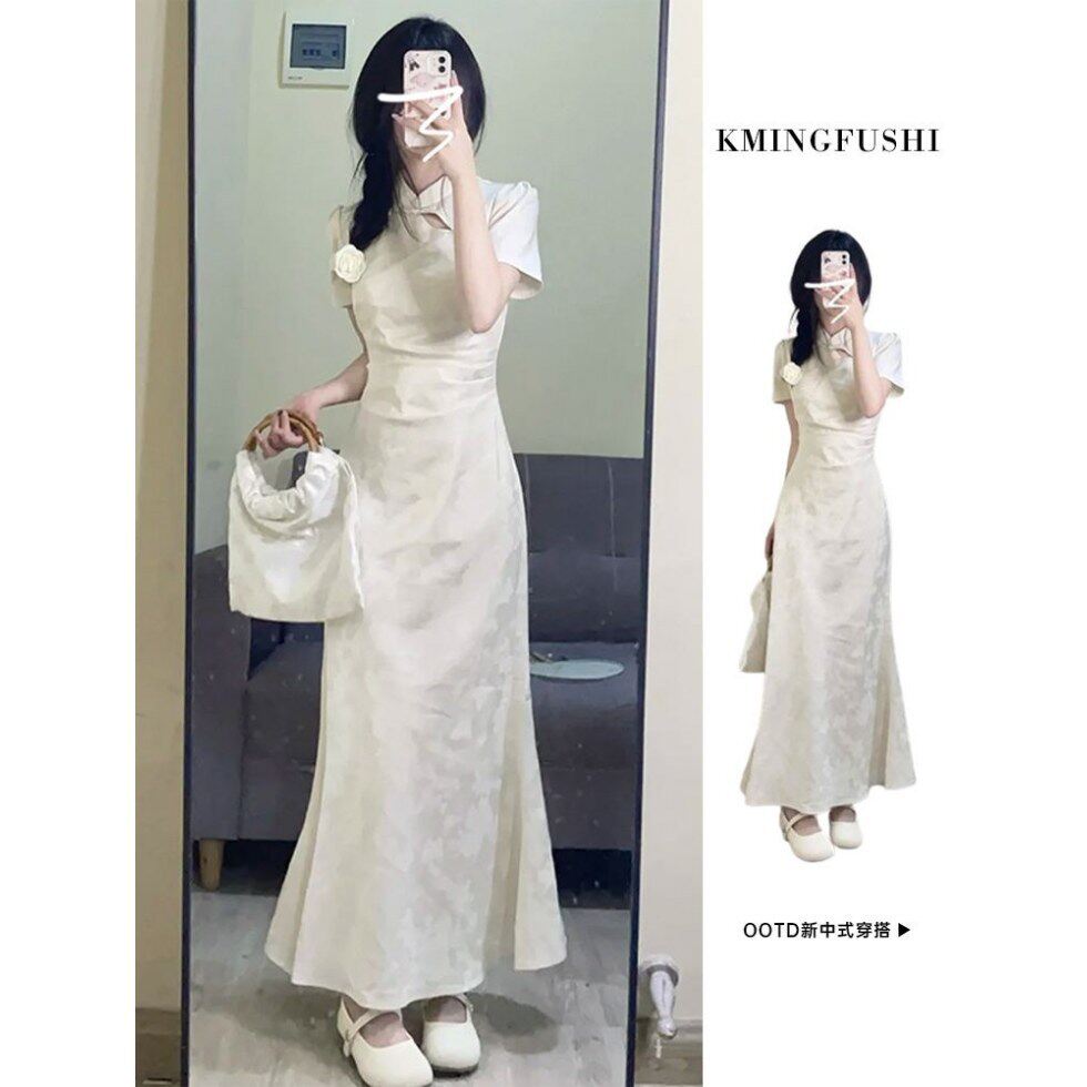 2026新款小个子连衣裙子女夏季气质新中式国风改良旗袍年轻款长裙