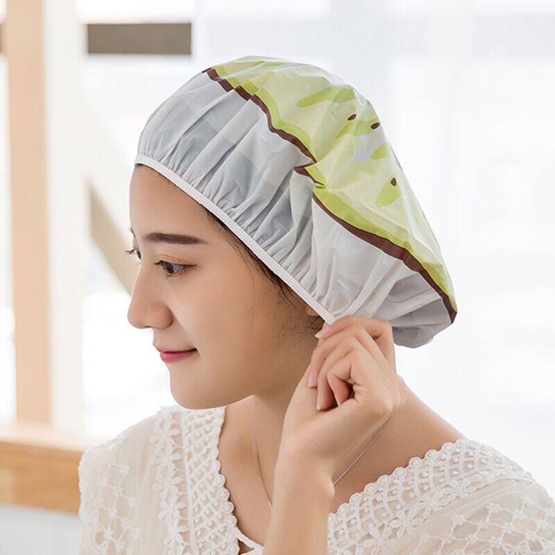샤워 캡 여성 방수 목욕 헤드 기어 어린이 귀여운 패션 홈 한국어 대형 샤워 캡 두꺼운 여성