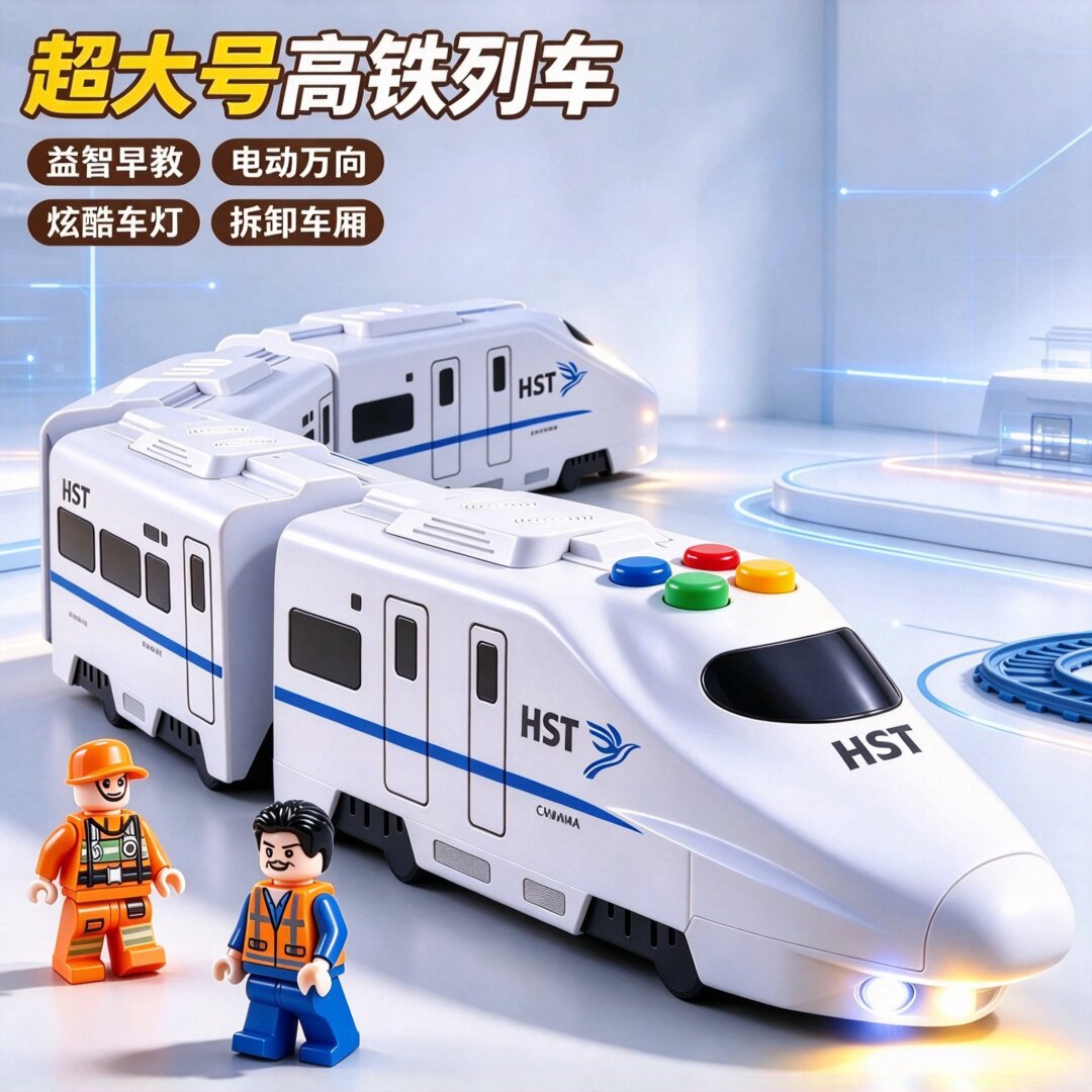 儿童电动万向高铁列车玩具超大号火车男孩益智早教小孩子生日礼物