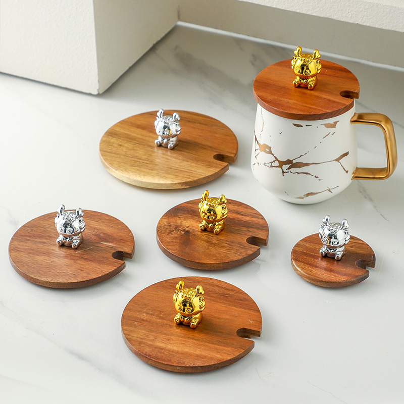 相思木杯盖开口通用茶杯盖子单卖