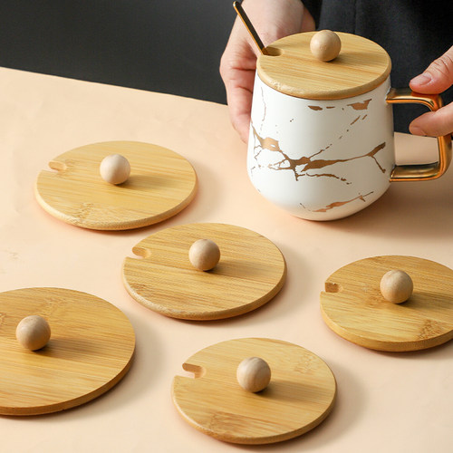 竹木杯盖开口通用大口径茶杯盖子