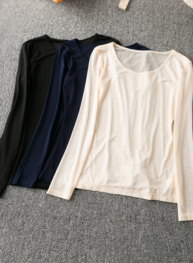 春秋外贸韩版新款  休闲百搭 舒适 圆领长袖套头蕾丝网纱上衣DA10