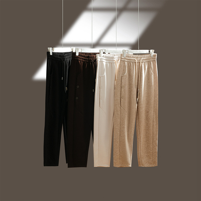 百搭松紧腰长裤保暖休闲九分裤