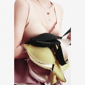 羊毛蚕丝润肤无痕保暖背心内搭小清新蝴蝶结打底无袖 上衣K JP622