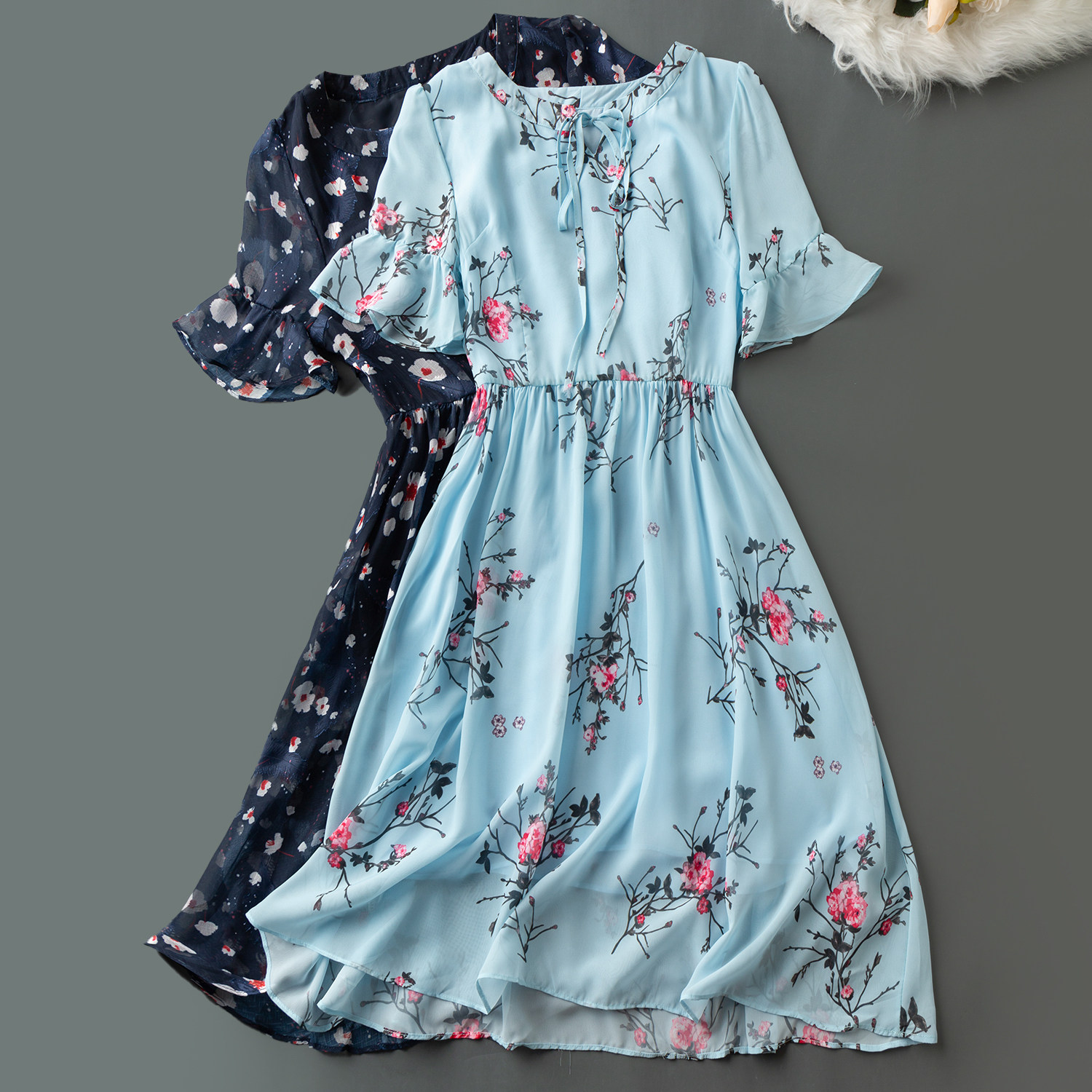 夏季外贸新款  时尚百搭  青春活力  印花休闲减龄圆领短袖连衣裙,女装/女士精品,连衣裙,淘宝优惠券,粉丝福利购,淘宝优惠卷