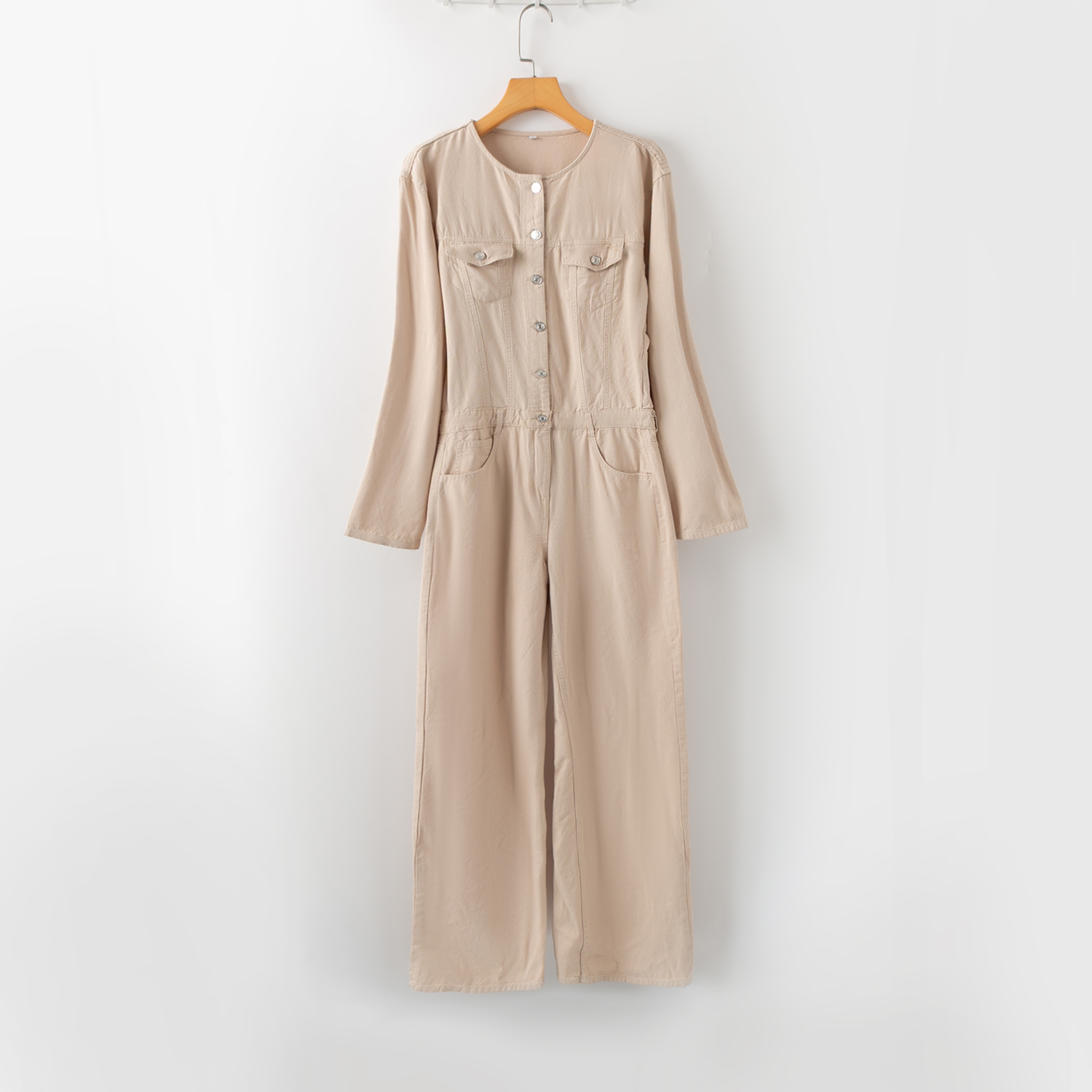 春秋外贸韩版新款连衣裤   休闲简约 时尚  圆领长袖连体长裤