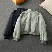 立领长袖 春秋冬外贸韩版 拉链棉衣外套 时尚 双面穿 新款 保暖舒适