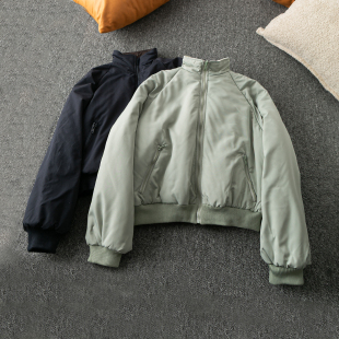 新款 立领长袖 保暖舒适 双面穿 拉链棉衣外套 时尚 春秋冬外贸韩版