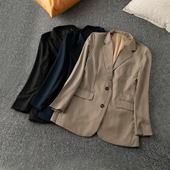 新款 翻领长袖 干练高级 春秋外贸韩版 时尚 气质 两粒扣西装 外套